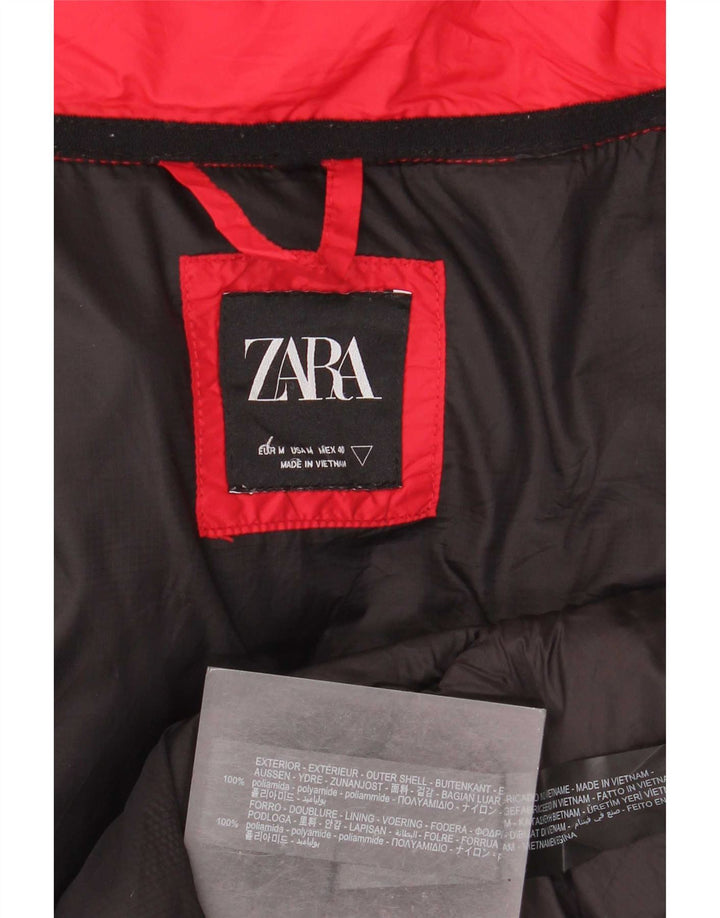 Jaqueta acolchoada masculina Zara UK 38 poliamida vermelha média