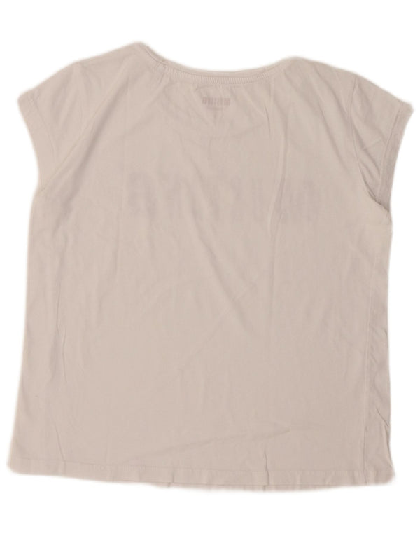 Camiseta feminina MUSTANG com estampa gráfica UK 10 pequena branca
