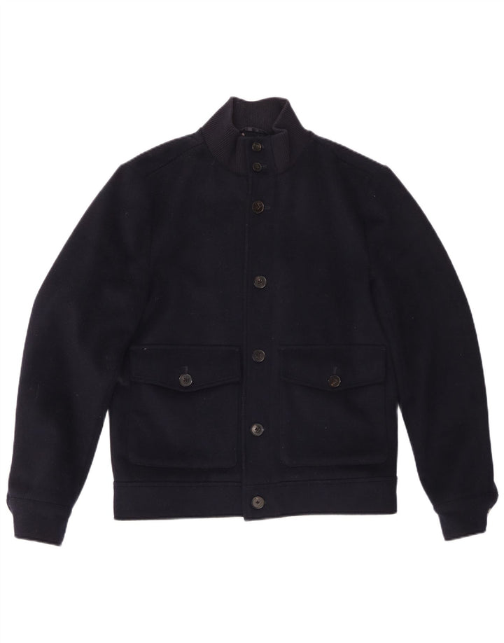 Jaqueta bomber masculina Reiss Reino Unido 36 pequena lã azul marinho