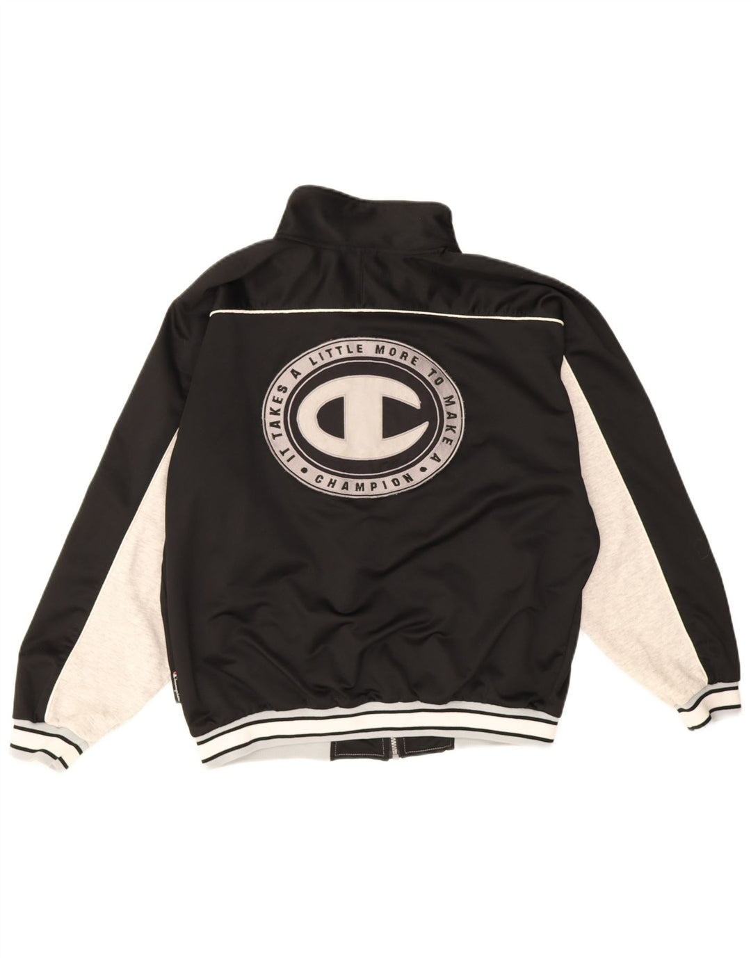 Jaqueta masculina de agasalho gráfico Champion médio preto colorblock