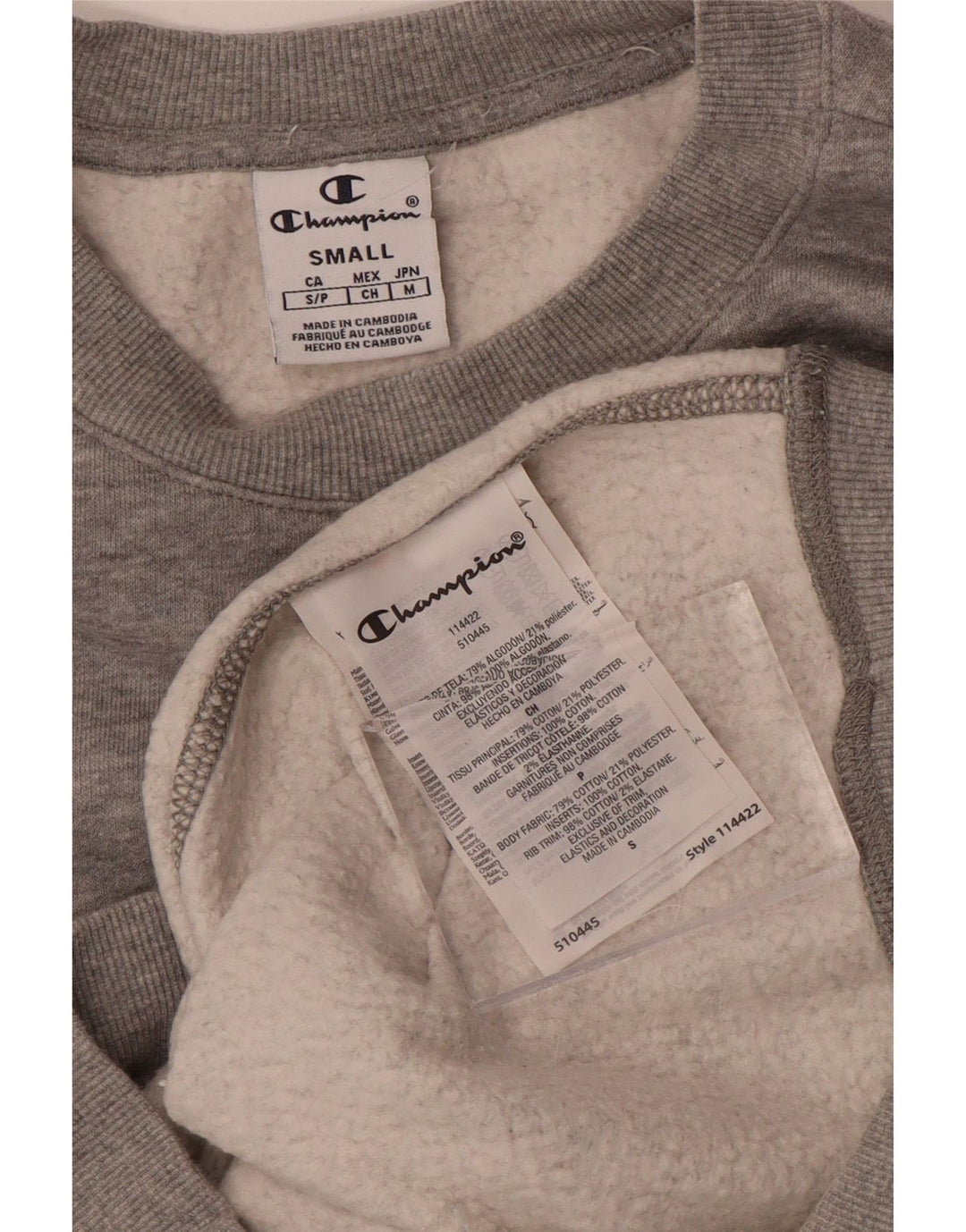 Jumper de moletom feminino Champion UK 10 pequeno algodão cinza