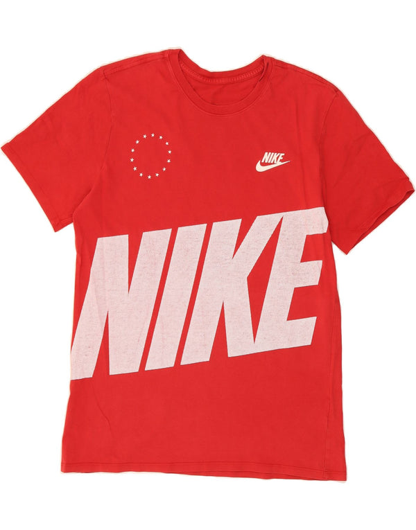 Camiseta gráfica masculina NIKE Top médio algodão vermelho