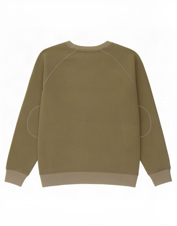 Adidas Mens Moletom Jumper Grande Cáqui Salpicado de Algodão