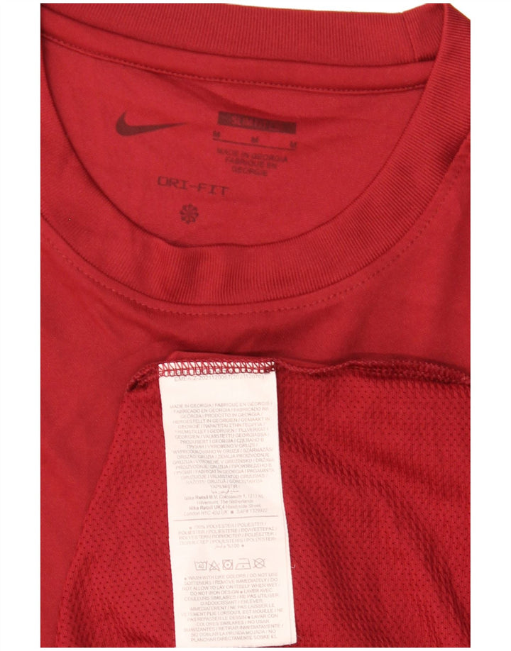 Camiseta masculina Nike Dri Fit Slim Fit gráfica top médio marrom poliéster