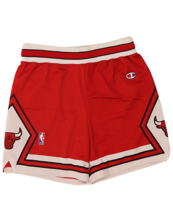 Shorts esportivos gráficos Champion masculino Chicago Bulls pequeno bloco colorido vermelho