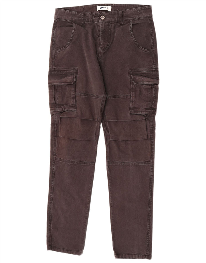 Calça masculina slim cargo Gas médio W32 L32 algodão cinza