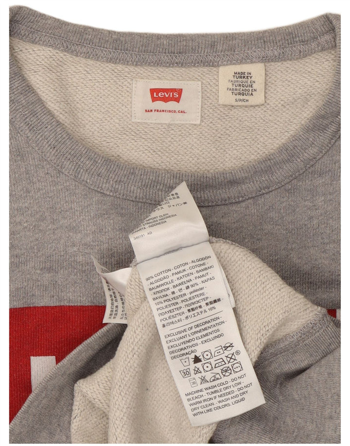 Levi's moletom gráfico masculino jumper pequeno algodão cinza