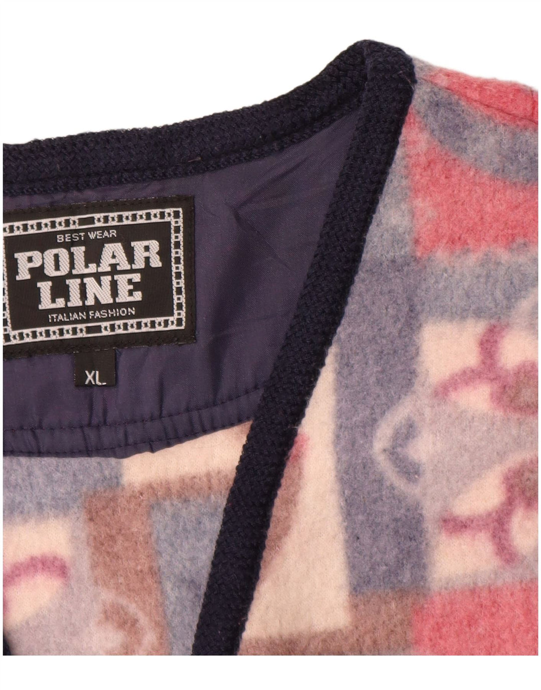 Colete masculino de lã VINTAGE UK 42 XL poliéster Fair Isle multicolorido