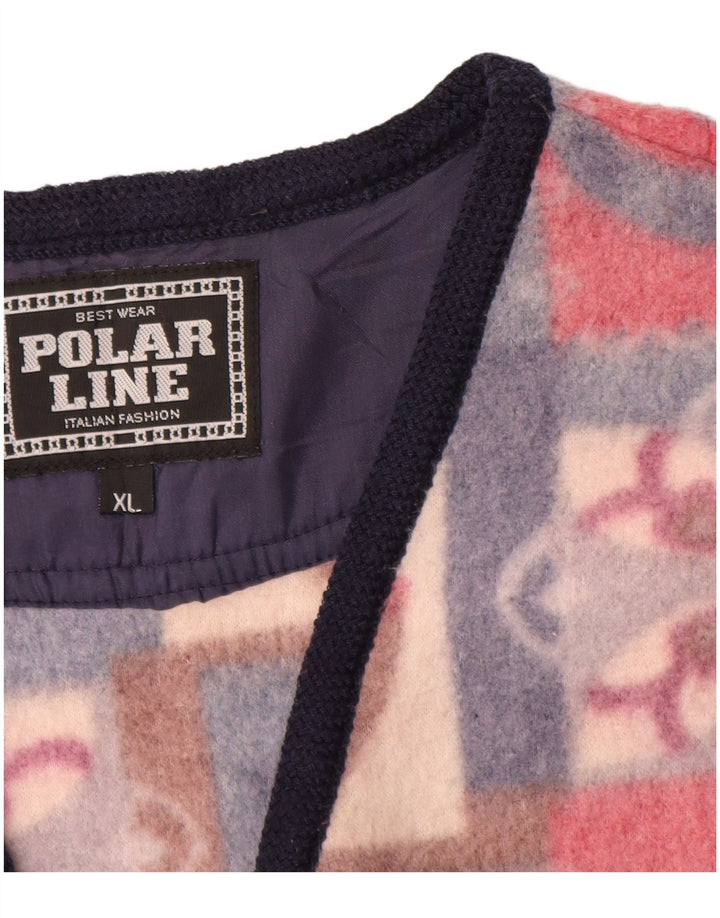 Colete masculino de lã VINTAGE UK 42 XL poliéster Fair Isle multicolorido