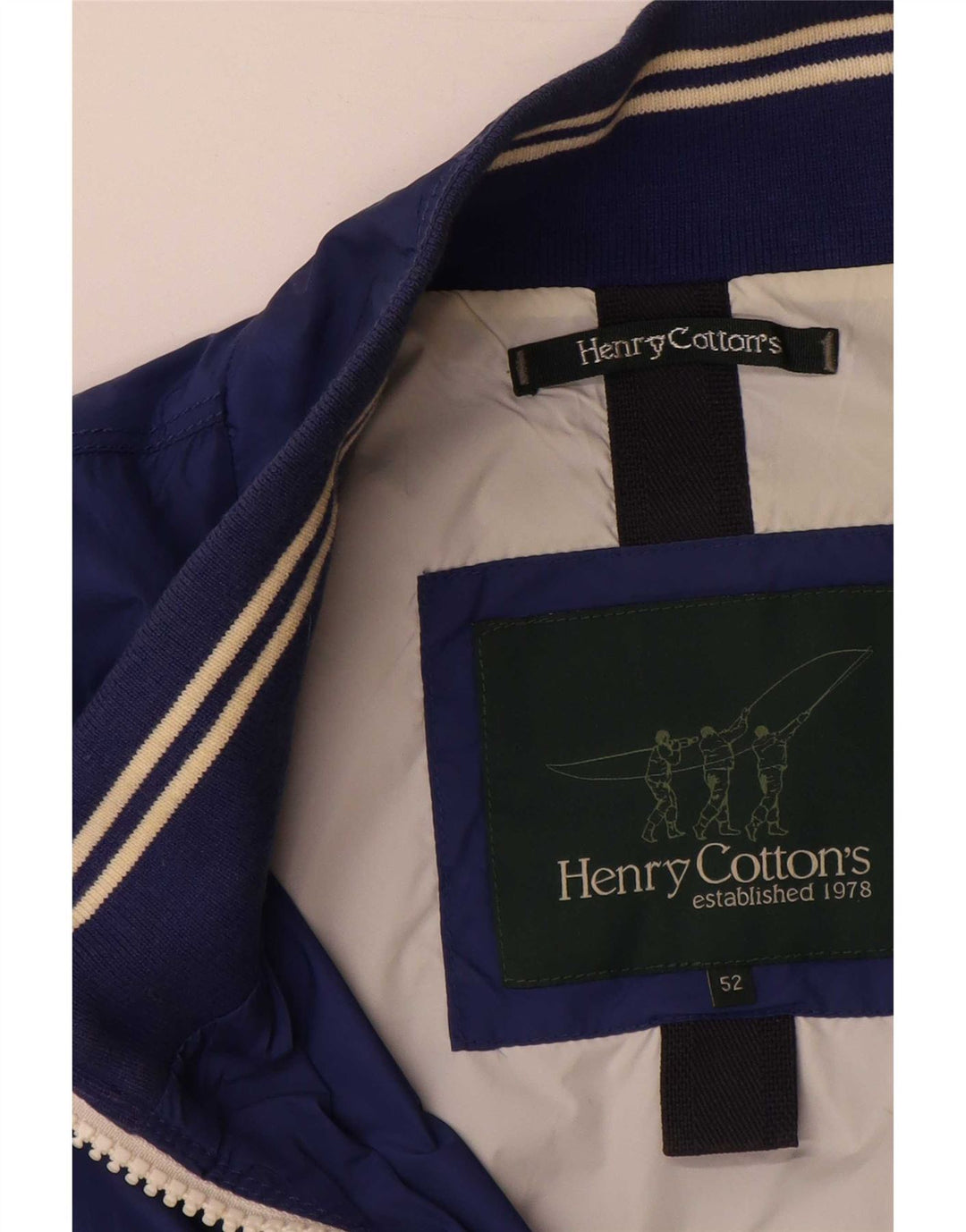 Jaqueta bomber masculina Henry Cottons IT 52 XL azul poliamida