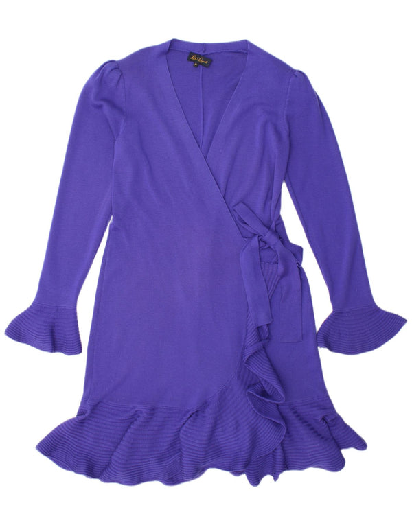 LUISA SPAGNOLI Womens Wrap Longline Cardigan Sweater UK 14 Medium Purple