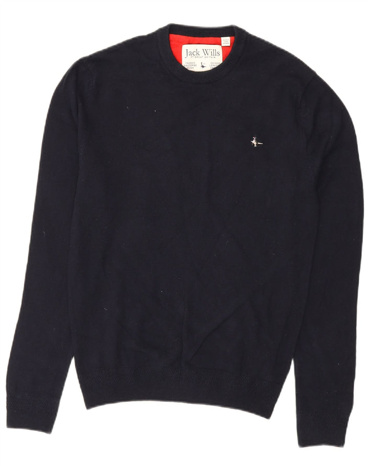 Suéter masculino JACK WILLS com gola redonda e algodão azul marinho pequeno
