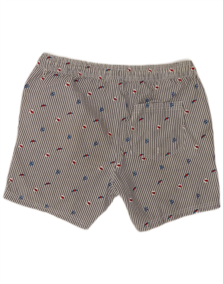 Shorts de natação masculino Jack & Jones com riscas azuis médias de algodão