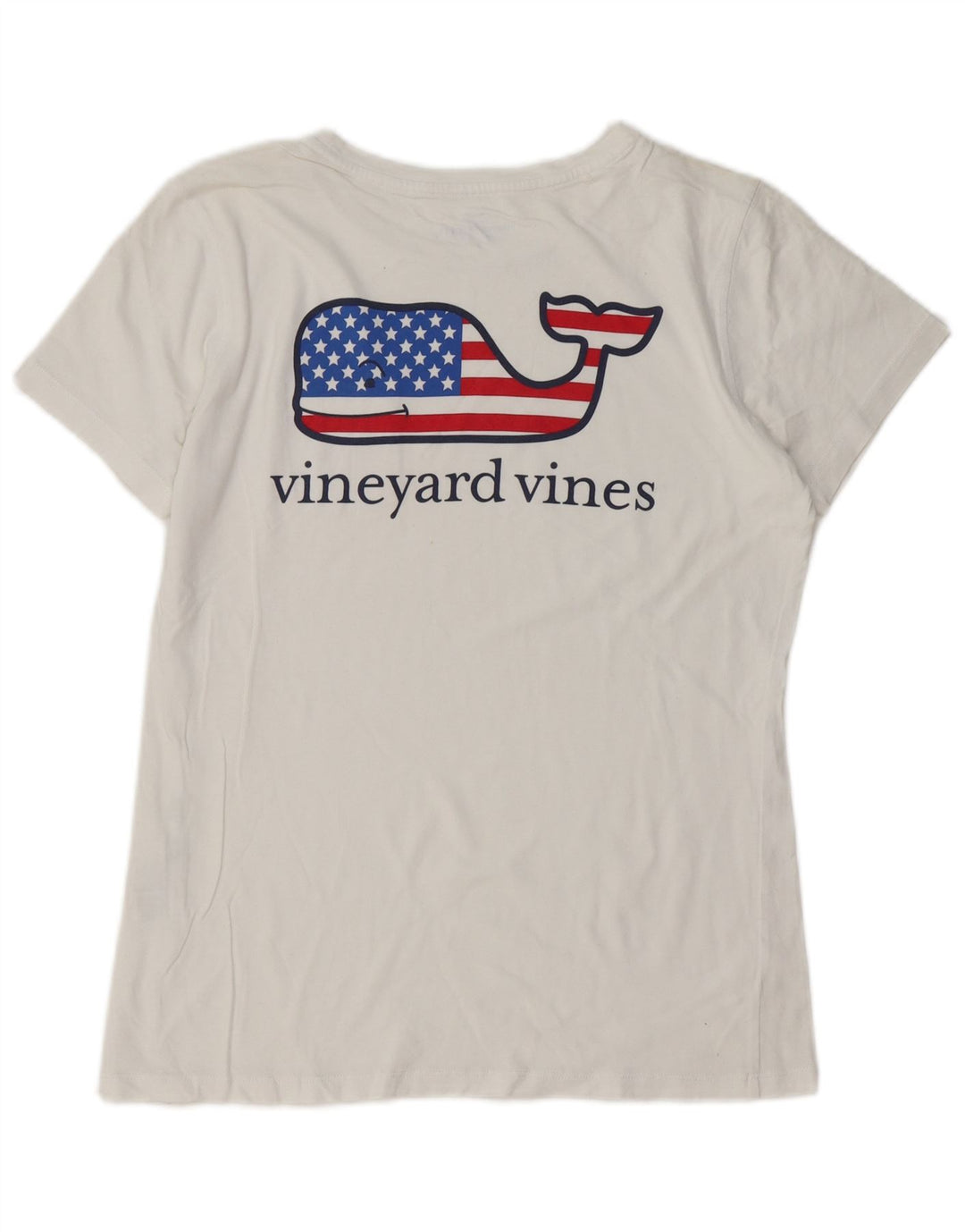 Camiseta feminina VINEYARD VINES com estampa gráfica UK 10 algodão branco pequeno