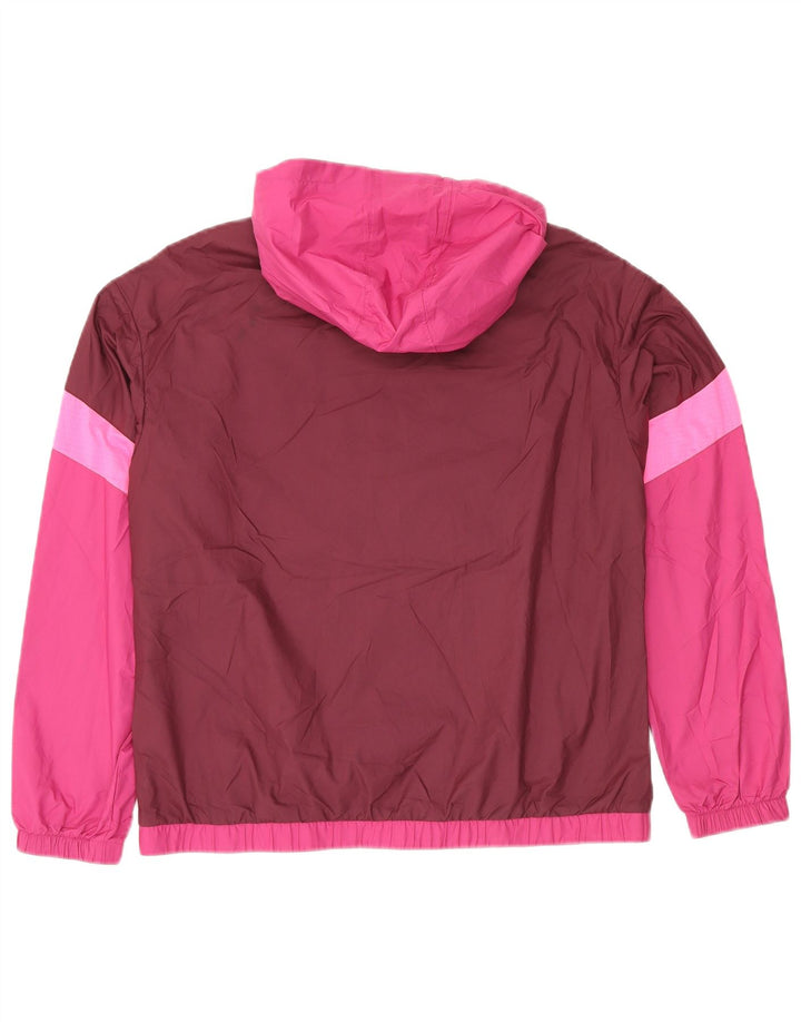 PUMA Womens Oversized Hooded Rain Jacket Reino Unido 10 Small Pink Colourblock