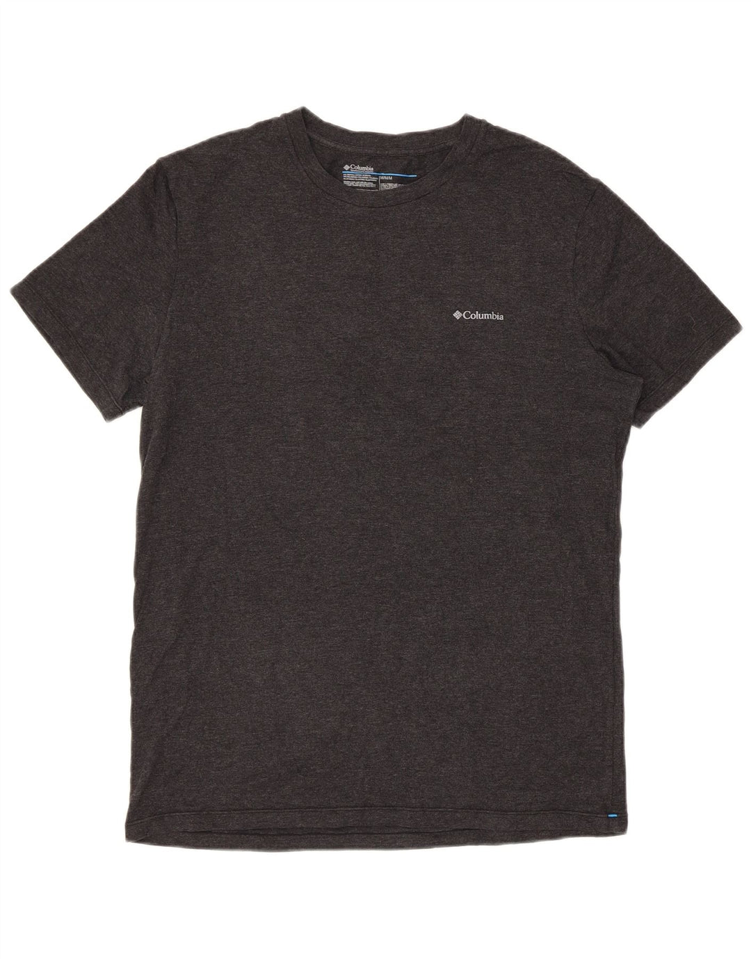 Camiseta masculina regular de manga curta Columbia algodão manchado cinza médio