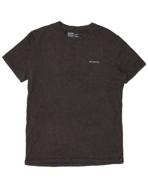 Camiseta masculina regular de manga curta Columbia algodão manchado cinza médio