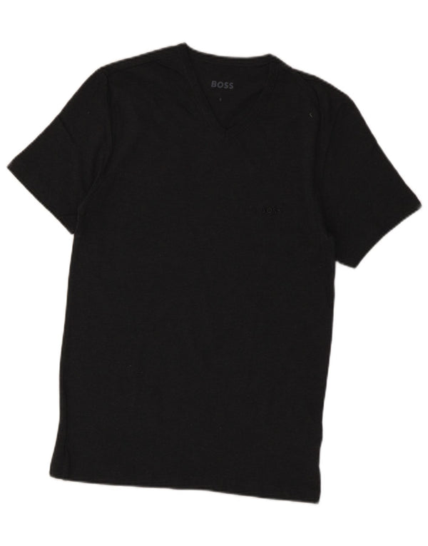 Hugo Boss Mens T-Shirt Top Pequeno Algodão Cinza