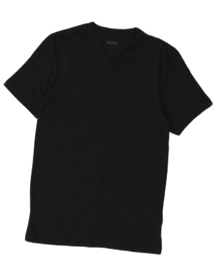 Hugo Boss Mens T-Shirt Top Pequeno Algodão Cinza