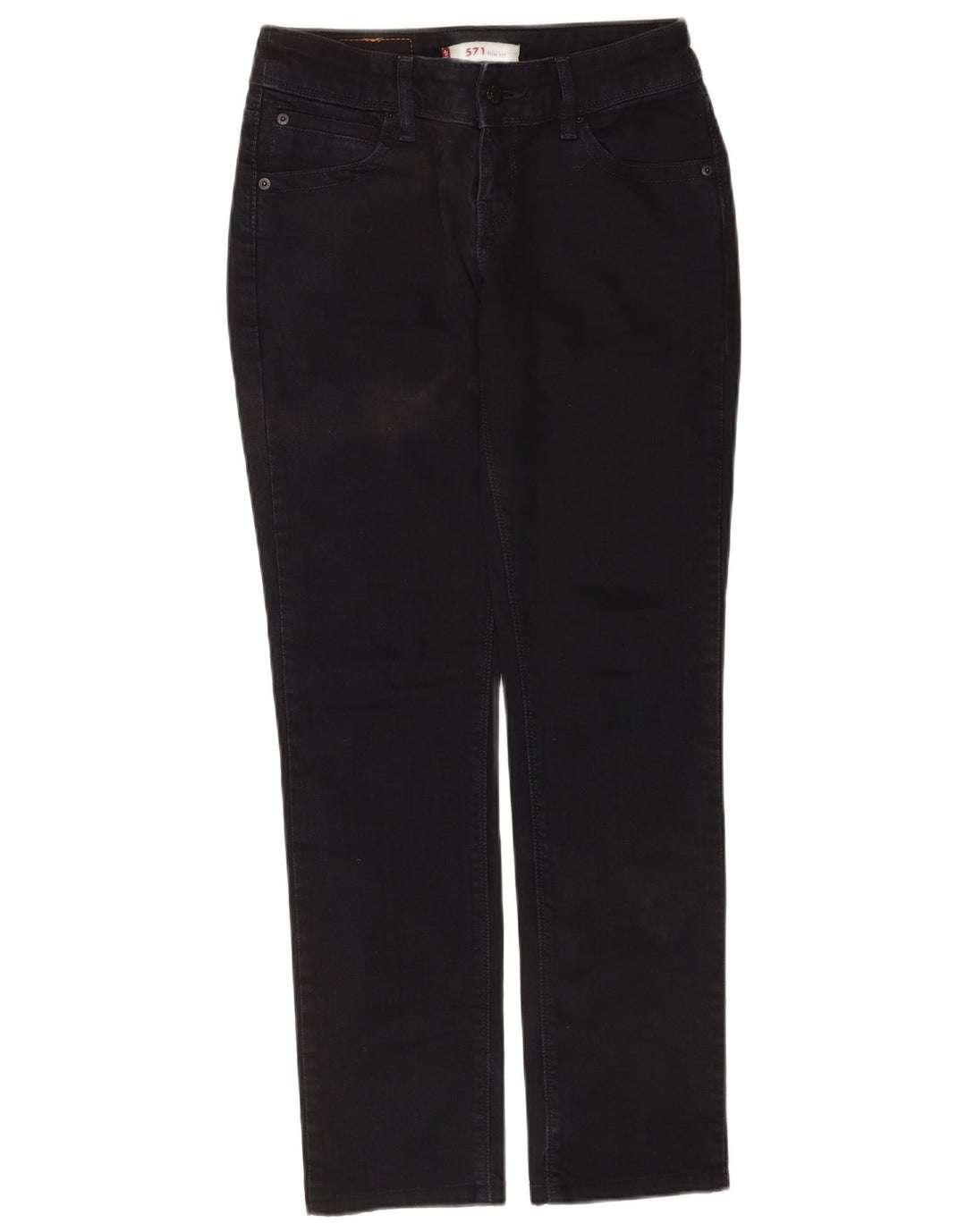 Calça jeans feminina Levi's 571 Slim W29 L30 algodão preto
