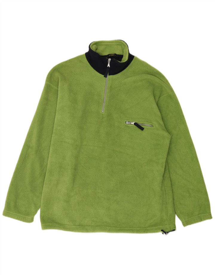 Suéter masculino Marks & Spencer com zíper e gola em lã grande bloco colorido verde