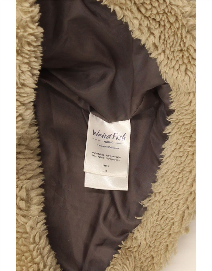 Jaqueta feminina de urso de pelúcia Weird Fish Sherpa Reino Unido 12 poliéster bege médio