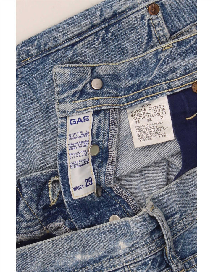 Shorts jeans feminino Gas W29 algodão azul médio