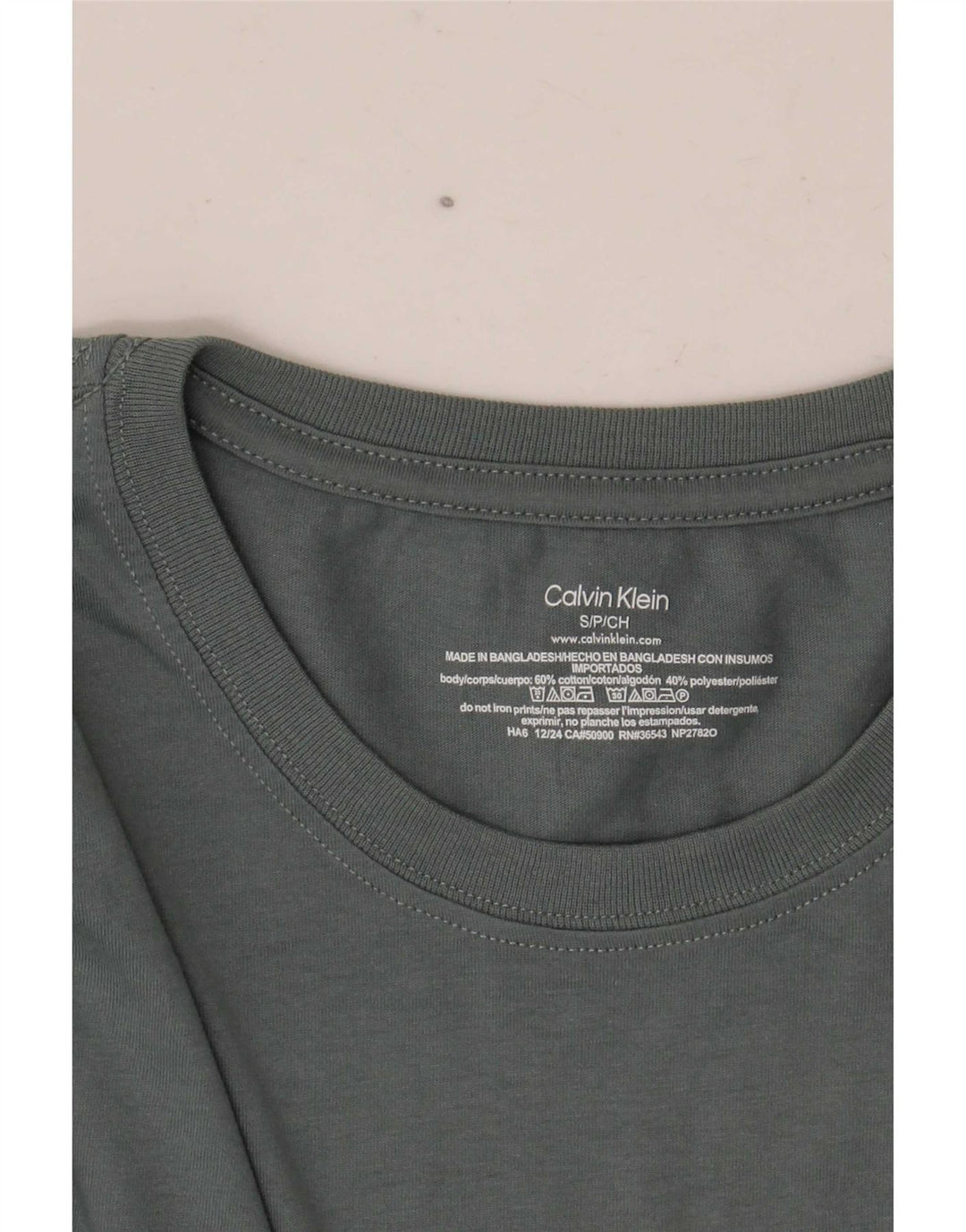 Calvin Klein Camiseta masculina gráfica top pequeno algodão cinza