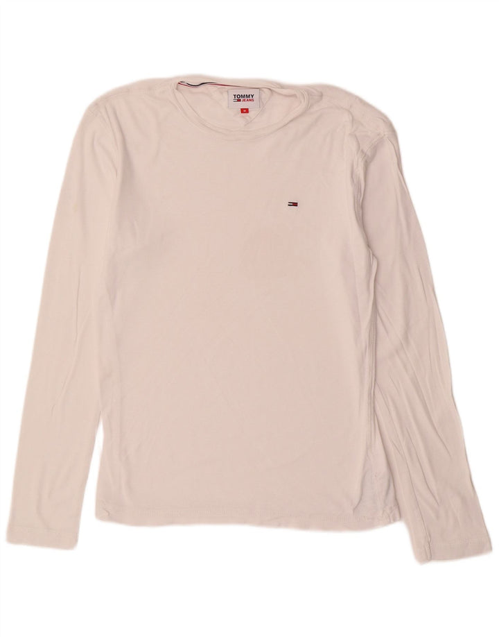 Top masculino Tommy Hilfiger manga comprida médio algodão branco