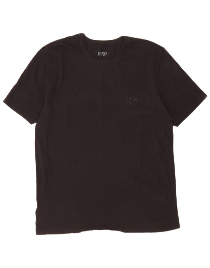 Camiseta masculina Hugo Boss grande algodão preto