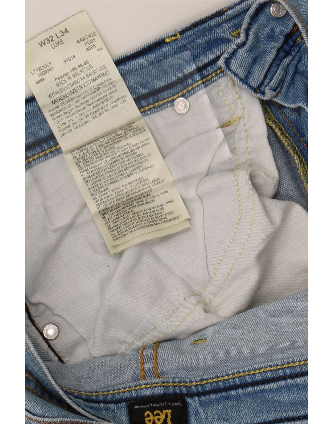 LEE Mens Luke Skinny Jeans W32 L34 Blue Cotton Vintage Lee and Second-Hand Lee from Messina Hembry 