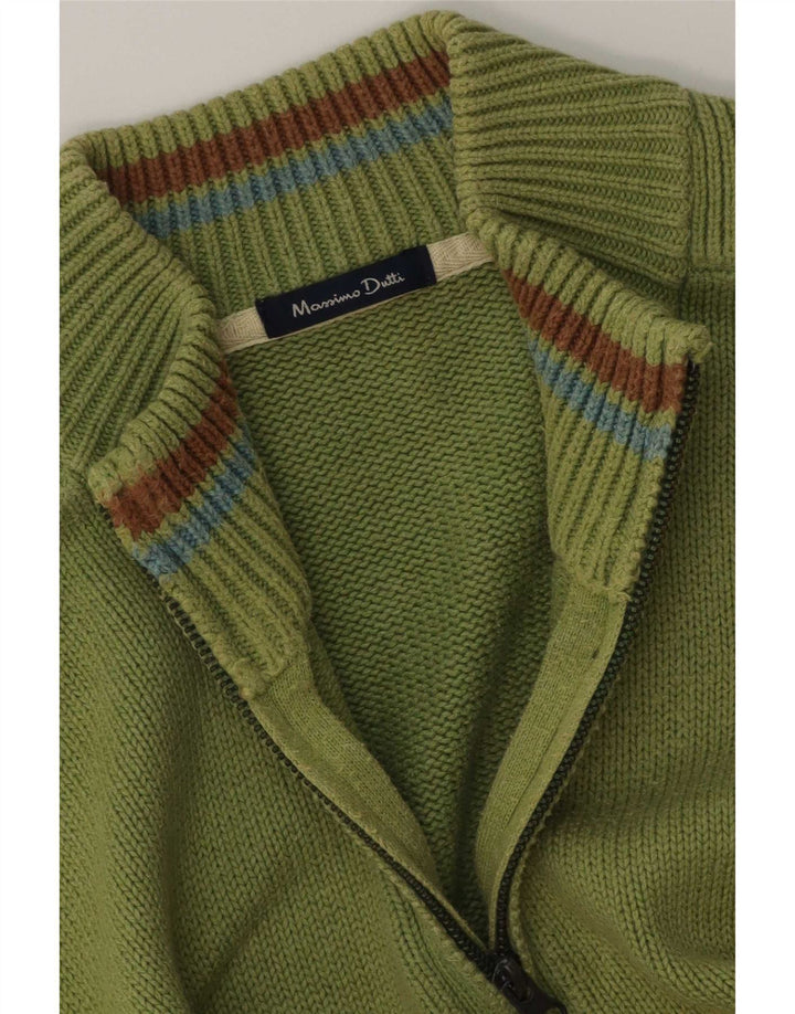 Suéter masculino Massimo Dutti com zíper e gola grande verde