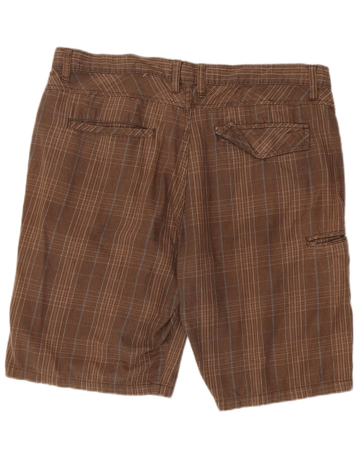 Shorts cargo masculinos Lee W38 XL algodão xadrez marrom