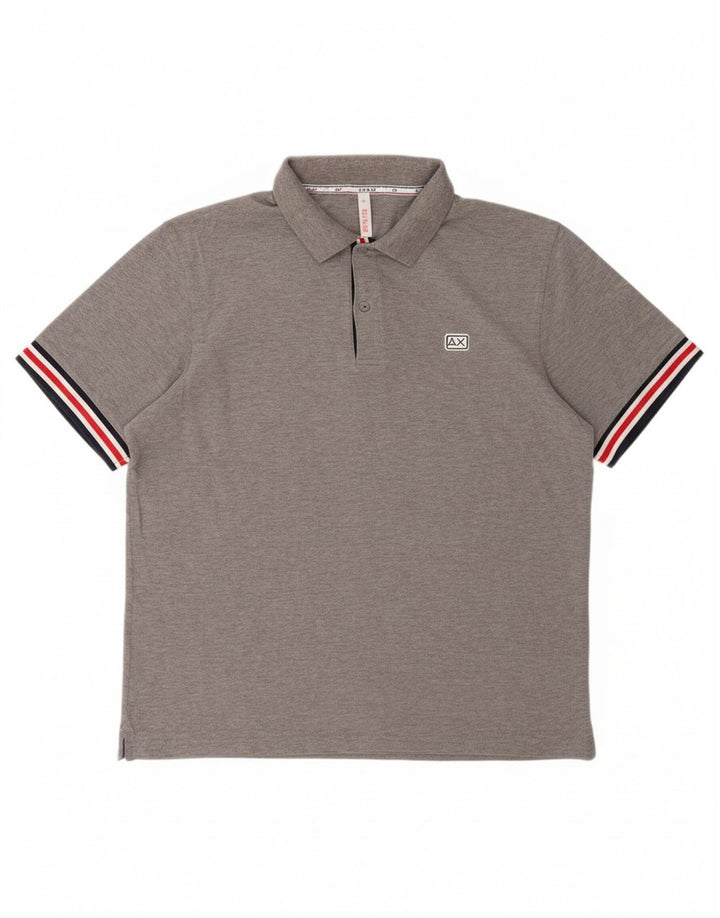Camisa polo masculina SUN68 2XL algodão cinza