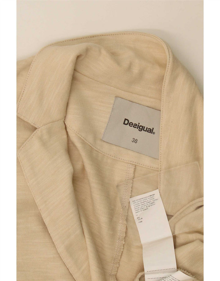 Jaqueta blazer aberta feminina Desigual EU 38 algodão manchado bege médio