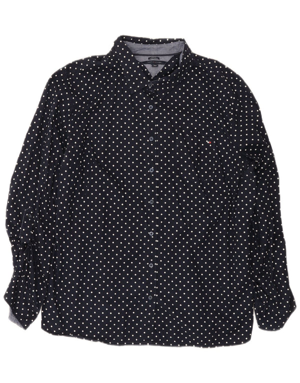 Camisa feminina Tommy Hilfiger Classic Fit 2XL algodão manchado azul marinho