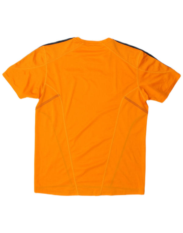 Adidas Mens Camiseta Top Médio Laranja Colorblock