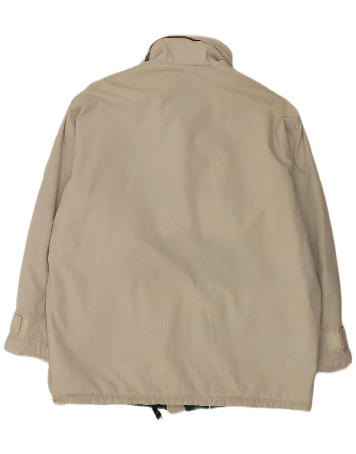 Jaqueta corta-vento masculina Stratos com capuz UK 42 XL algodão branco