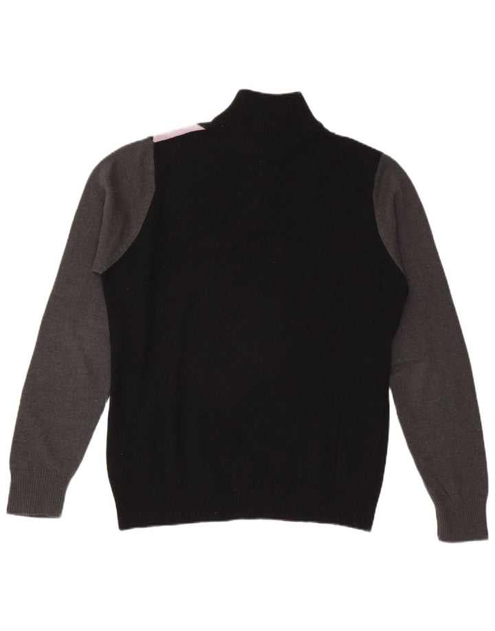 Suéter masculino Sergio Tacchini com zíper e gola alta preto médio Argyle/Diamante