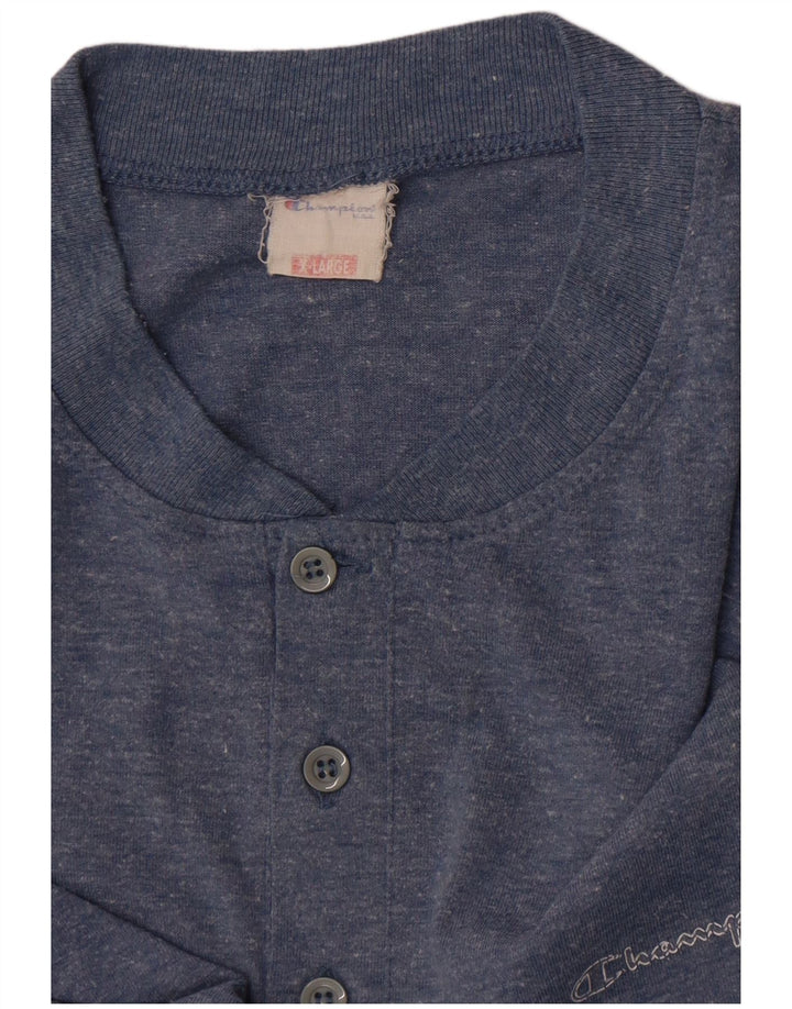 Camiseta masculina Champion XL algodão manchado azul