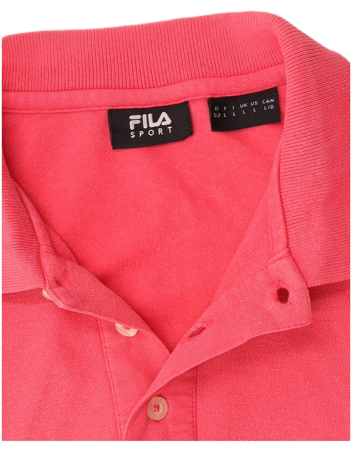 Camisa polo masculina Fila grande algodão rosa