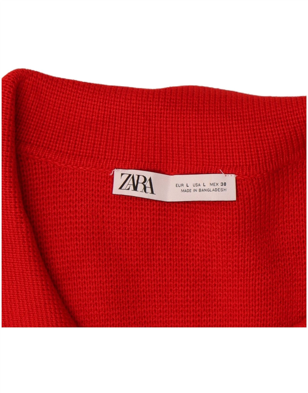 Suéter cardigã feminino Zara Reino Unido 16 grande viscose vermelha