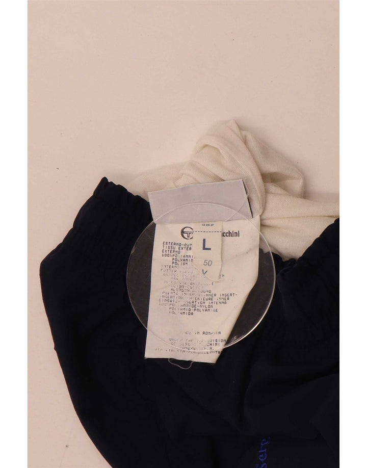 Calça de treino masculina Sergio Tacchini grande azul marinho poliamida