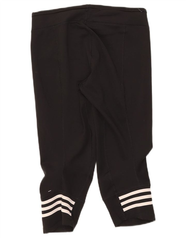 Adidas Womens Climalite Capri Leggings UK 12/14 Médio Preto Poliéster