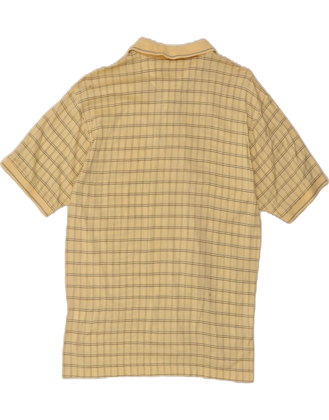 IZOD Mens Polo Shirt Medium Yellow Check Cotton Vintage Izod and Second-Hand Izod from Messina Hembry 