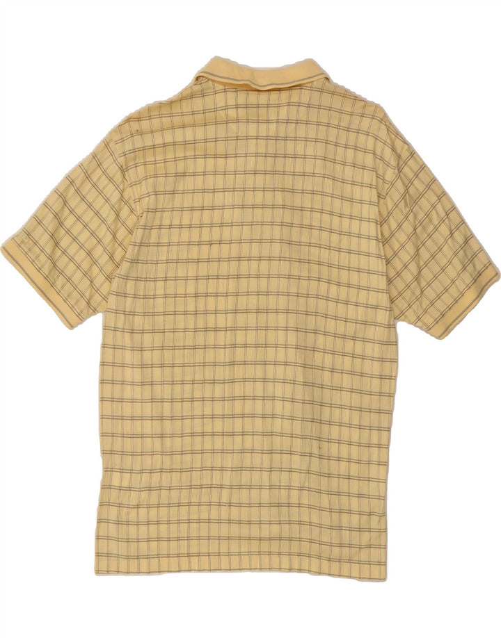 IZOD Mens Polo Shirt Medium Yellow Check Cotton Vintage Izod and Second-Hand Izod from Messina Hembry 