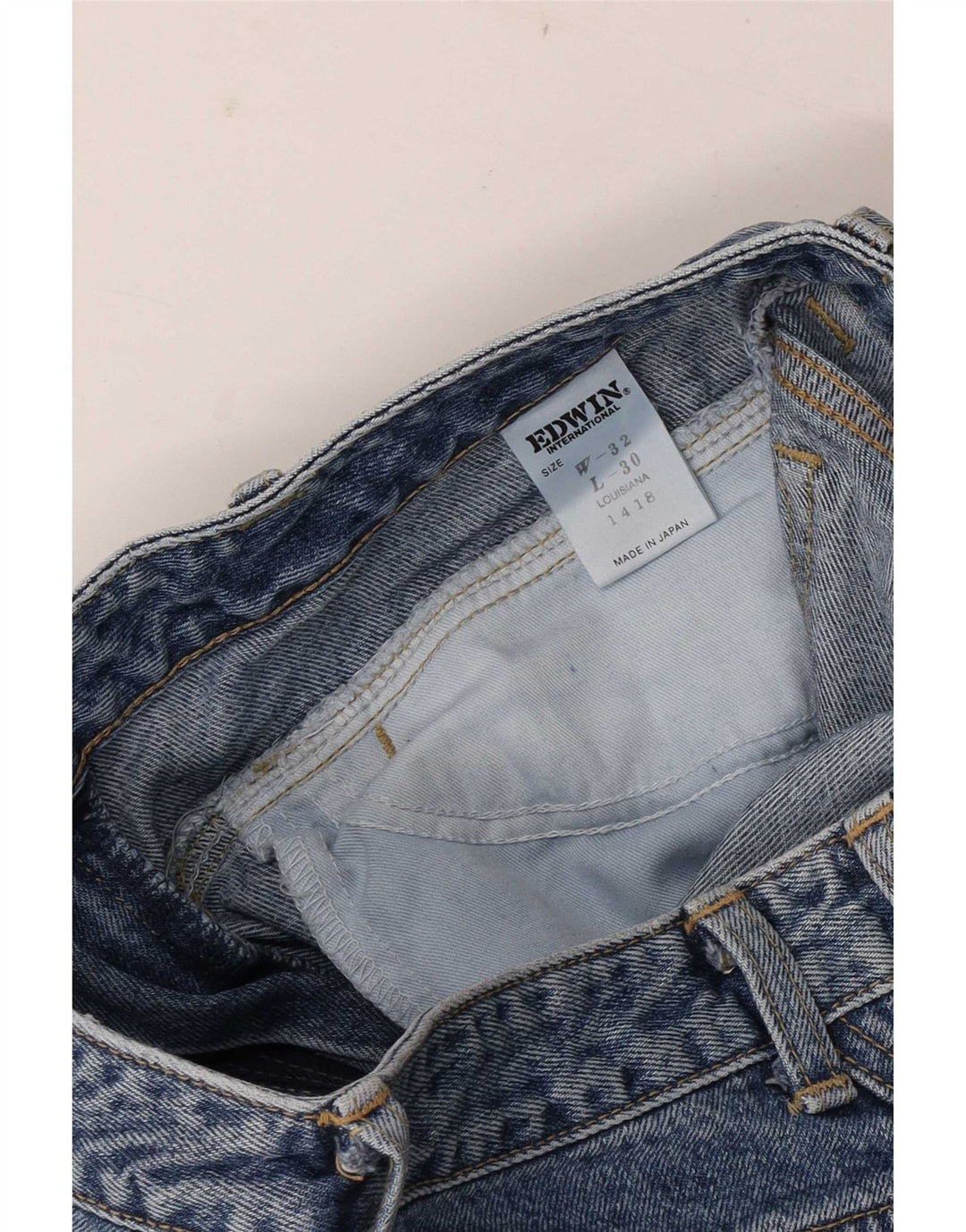 Calça jeans feminina Edwin cintura alta cônica W32 L30 algodão azul