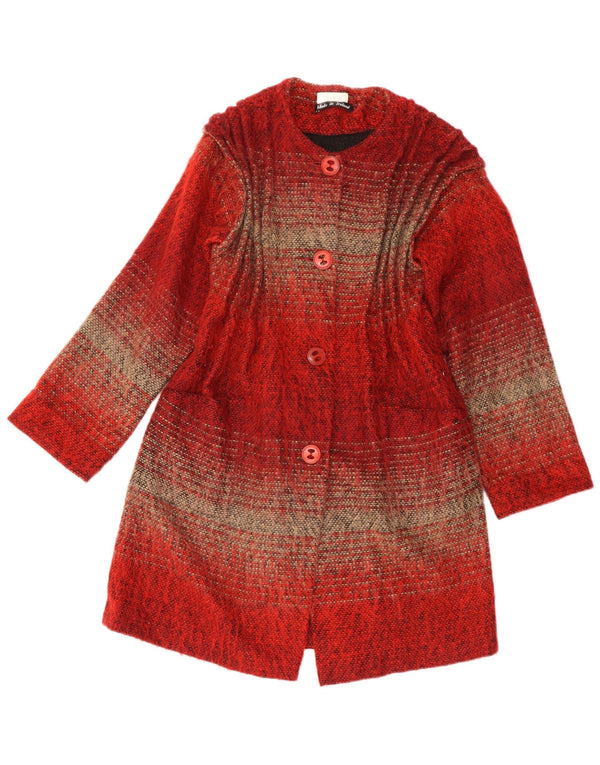 Sobretudo feminino Avoca UK 4 XS acrílico listrado vermelho