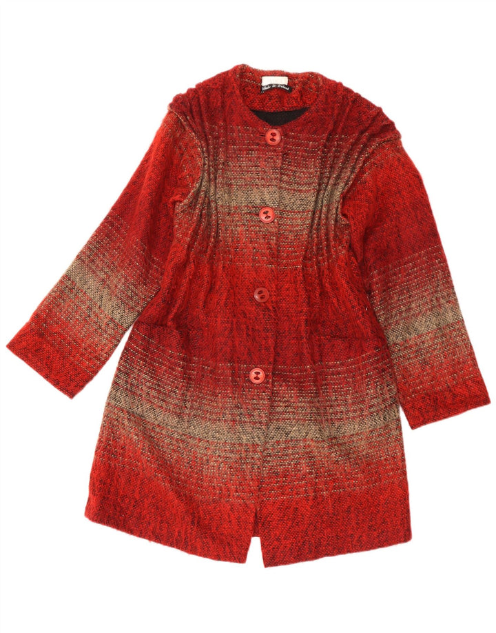 Sobretudo feminino Avoca UK 4 XS acrílico listrado vermelho