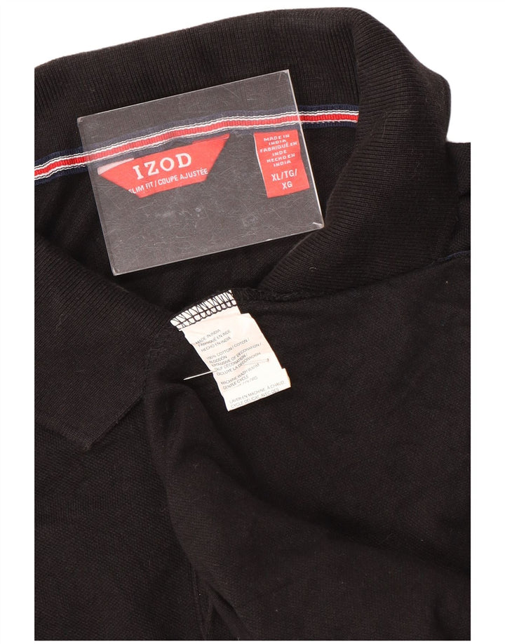 Camisa polo masculina IZOD Slim Fit XL algodão preto